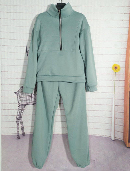 LINA Cropped Zip-Up Jacket and Joggers Set