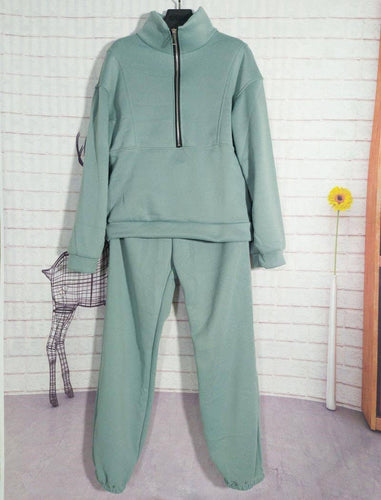 LINA Cropped Zip-Up Jacket and Joggers Set