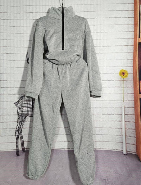 LINA Cropped Zip-Up Jacket and Joggers Set