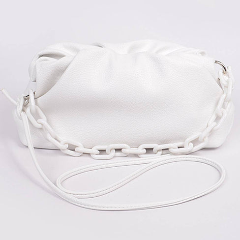 Ellen Shoulder Strap Leather Clutch