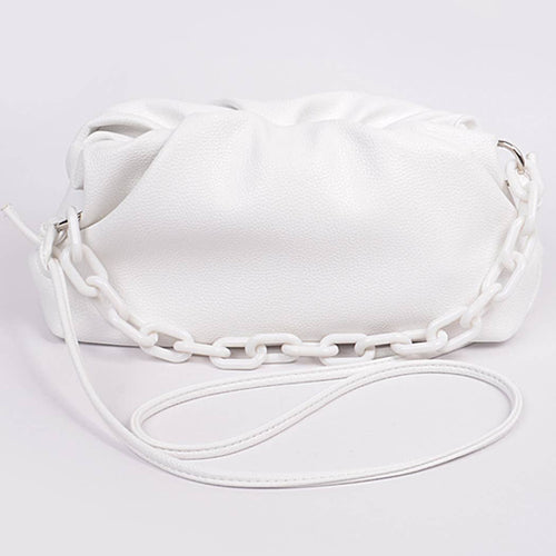 Ellen Shoulder Strap Leather Clutch