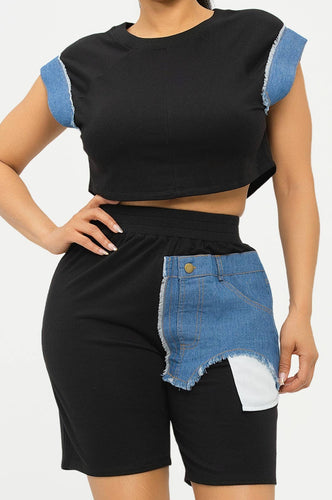 Color Block Biker Set