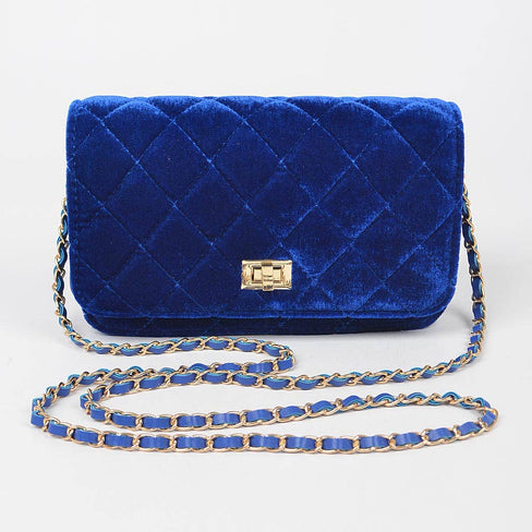 Quilted Velvet Shoulder Bag