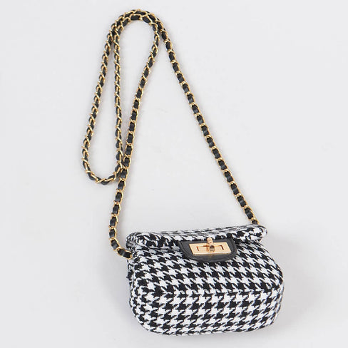 Tweed Houndstooth Mini Bag
