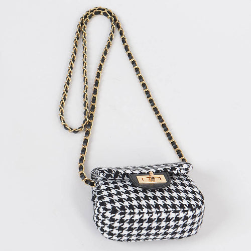 Tweed Houndstooth Mini Bag