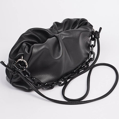 Ellen Shoulder Strap Leather Clutch