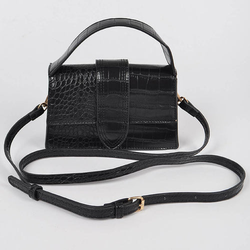 Della Faux Croc Top Handle Crossbody Bag
