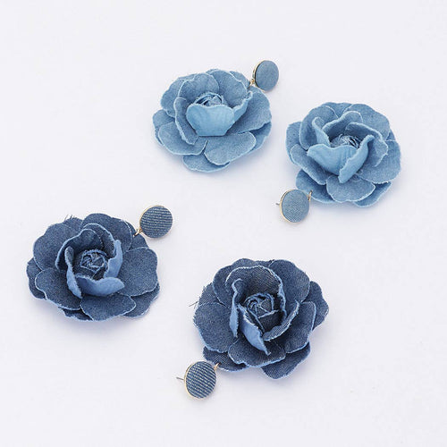 Denim Flower Earring