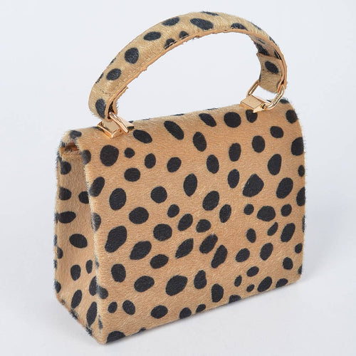 Lima Faux Fur Leo Top Handle Clutch