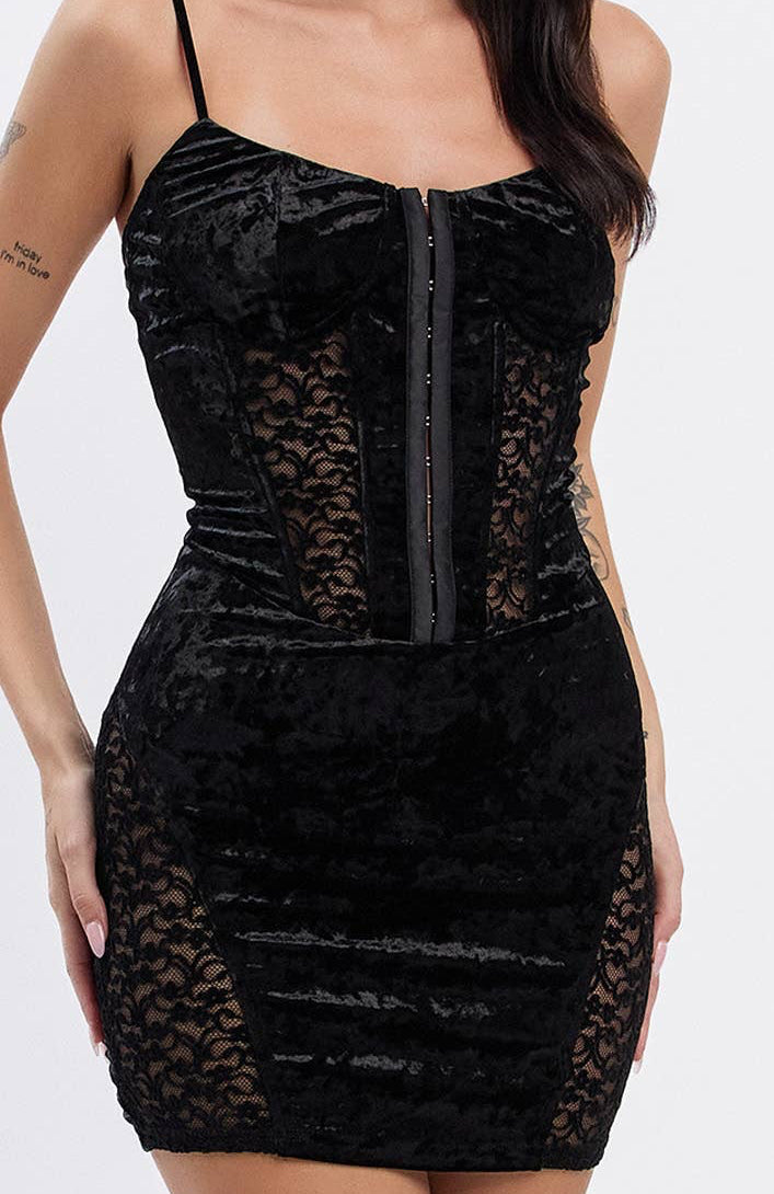 Crushed Me velvet mini dress