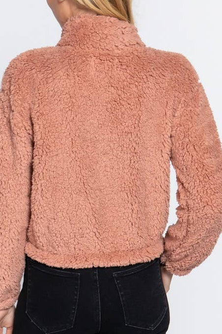 ALLIE  Faux Fur Zip-up Jacket