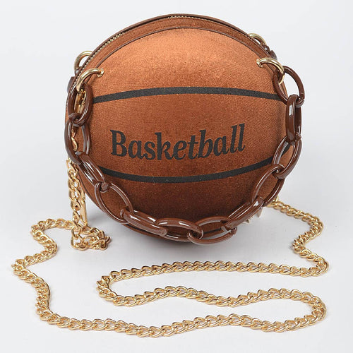 Velvet Small Basketball Bag W/plastic Chain