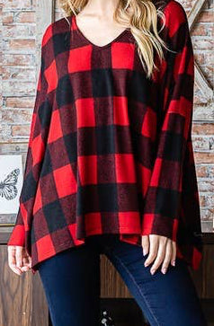 ELISSA PLAID PRINT TOP