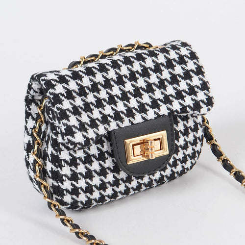 Tweed Houndstooth Mini Bag