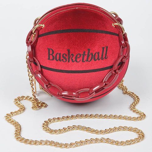 Velvet Small Basketball Bag W/plastic Chain