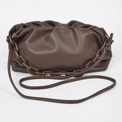 Ellen Shoulder Strap Leather Clutch