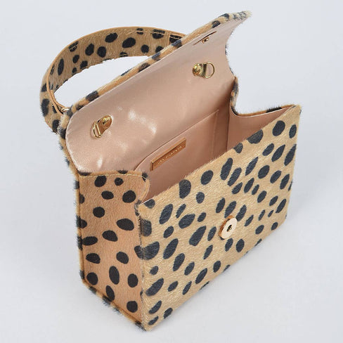 Lima Faux Fur Leo Top Handle Clutch