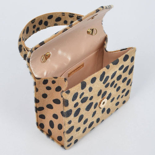 Lima Faux Fur Leo Top Handle Clutch