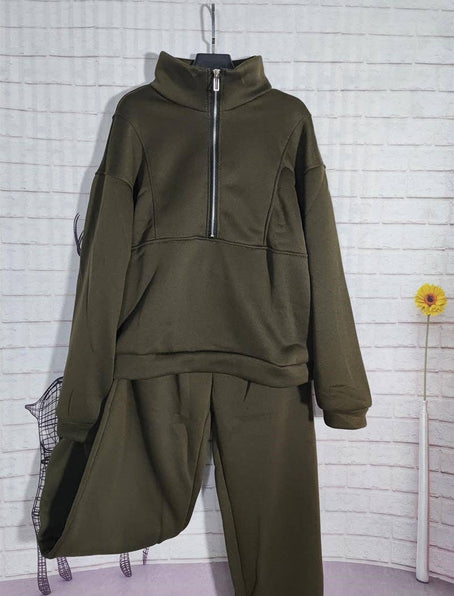 LINA Cropped Zip-Up Jacket and Joggers Set