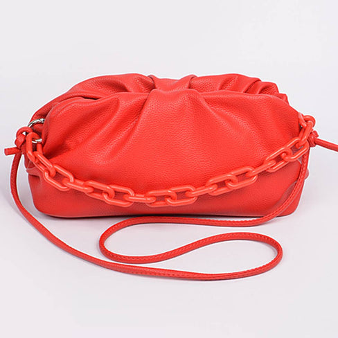 Ellen Shoulder Strap Leather Clutch