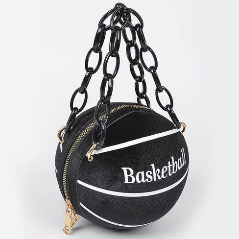 Velvet Small Basketball Bag W/plastic Chain