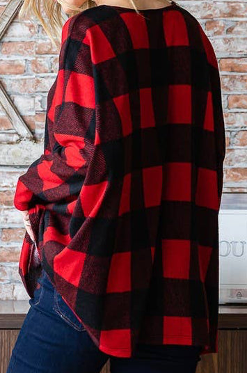 ELISSA PLAID PRINT TOP