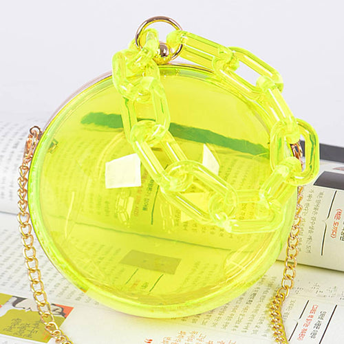 Naomi Round Clear Plastic W/Link Plastic Handle