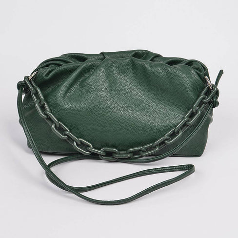 Ellen Shoulder Strap Leather Clutch