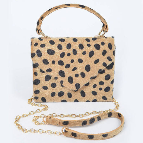 Lima Faux Fur Leo Top Handle Clutch