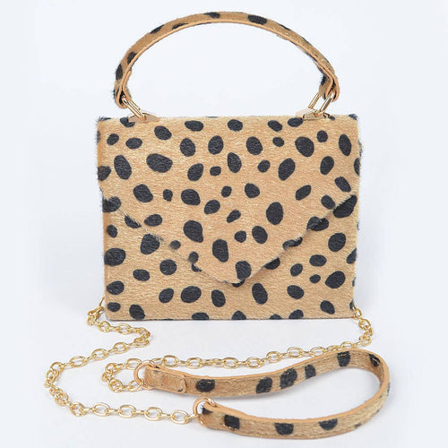 Lima Faux Fur Leo Top Handle Clutch