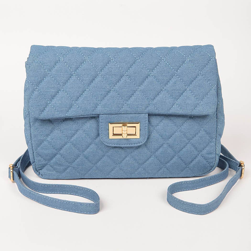 Aerica Quilted Denim Flap Backpack