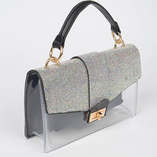 Rhinestone Clear Bag W/Purse