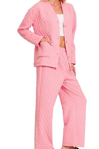 AMYIE Quilted Jacket And Pants Set