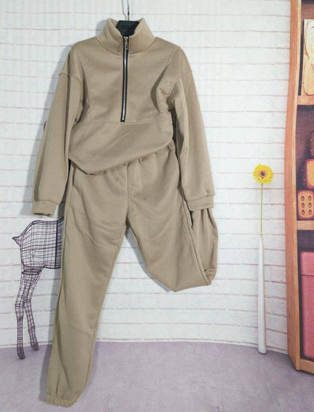 LINA Cropped Zip-Up Jacket and Joggers Set