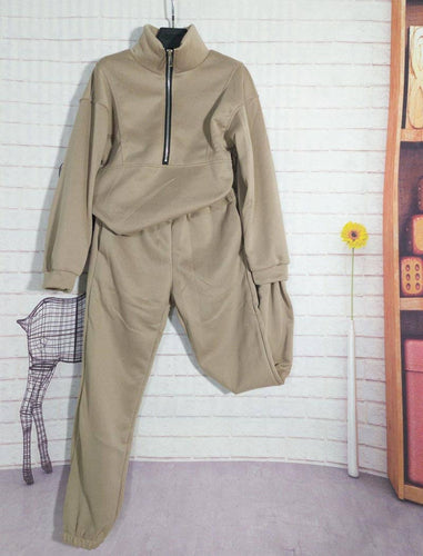 LINA Cropped Zip-Up Jacket and Joggers Set