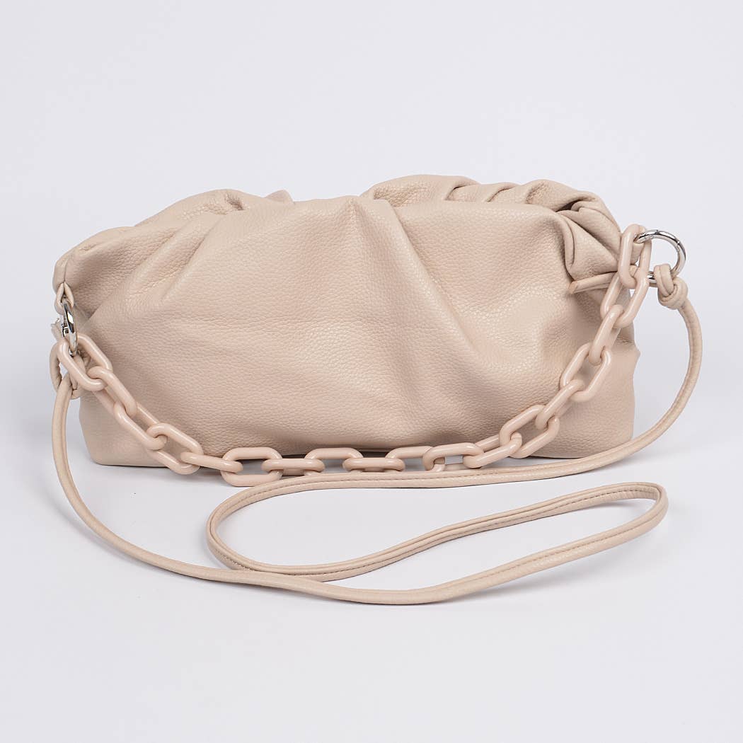 Ellen Shoulder Strap Leather Clutch