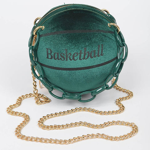 Velvet Small Basketball Bag W/plastic Chain
