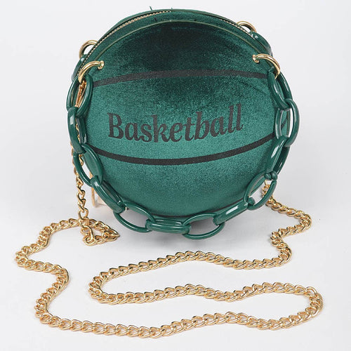 Velvet Small Basketball Bag W/plastic Chain