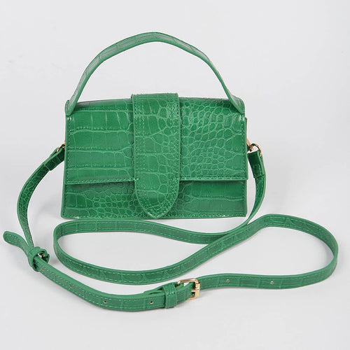 Della Faux Croc Top Handle Crossbody Bag