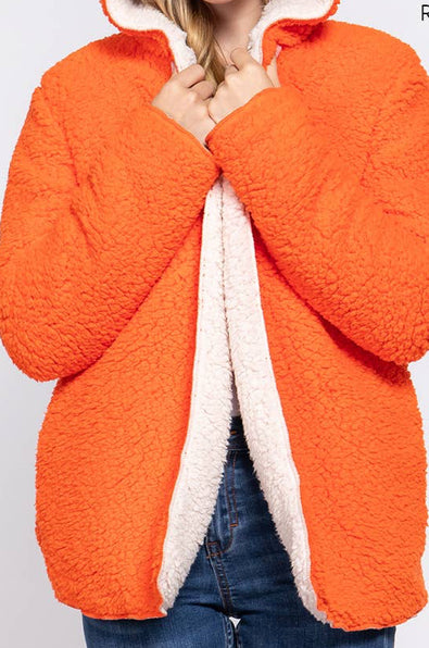 TIA HOODIE FAUX FUR REVERSIBLE JACKET