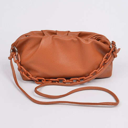 Ellen Shoulder Strap Leather Clutch