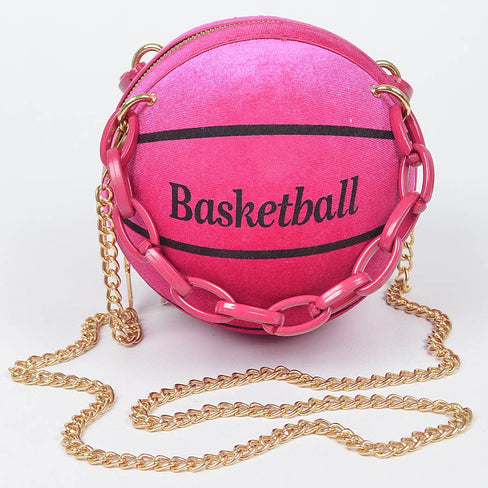 Velvet Small Basketball Bag W/plastic Chain