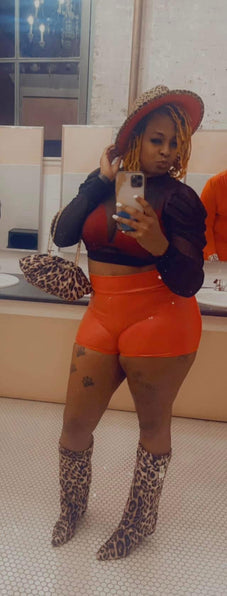 FAUX LEATHER SHORTS