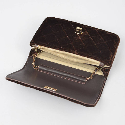 Quilted Velvet Shoulder Bag