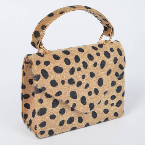 Lima Faux Fur Leo Top Handle Clutch