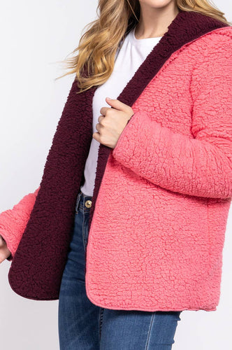 TIA HOODIE FAUX FUR REVERSIBLE JACKET