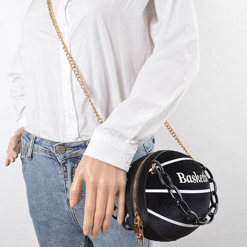 Velvet Small Basketball Bag W/plastic Chain