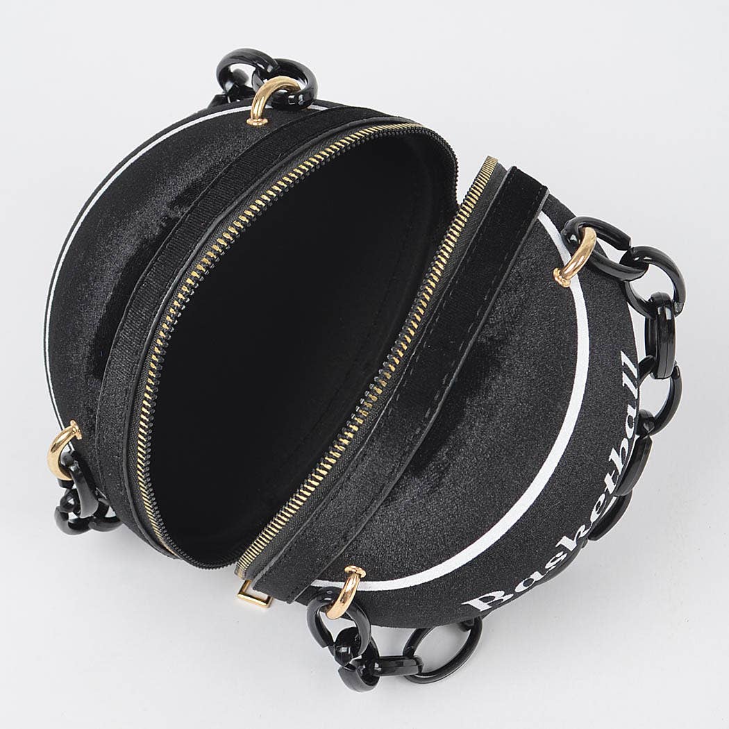 Velvet Small Basketball Bag W/plastic Chain