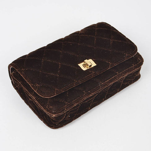 Quilted Velvet Shoulder Bag