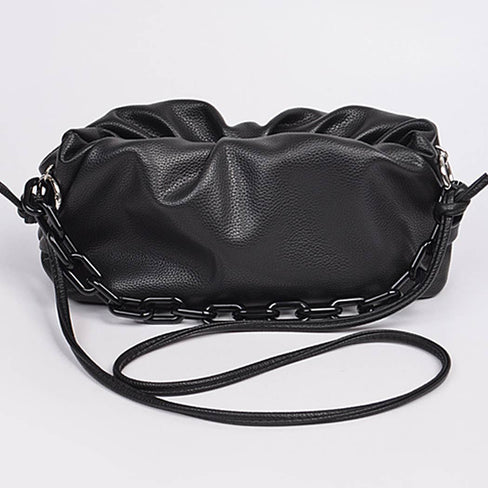 Ellen Shoulder Strap Leather Clutch